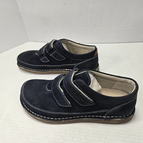 Birkenstock Unisex Tyler Oxford Velcro Closure Blue Suede Shoes EU 39 US W8 M6 - Picture 3 of 12
